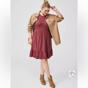 Double Ruffle Sleeve Mini Dress